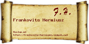 Frankovits Hermiusz névjegykártya